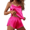 image:imageEkouaer Silk Pajamas Set for Women Satin Lingerie Pjs Cami Top and Shorts Soft 2 Piece NightwearRose