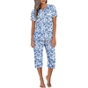 image:imageEkouaer Womens Pajama Set 2 Piece Short Sleeve Capri Pj Sets V Neck Loungewear Sleepwear with Pockets S3XLMandala Cashew Nut Flower