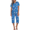 image:imageEkouaer Womens Pajama Set 2 Piece Short Sleeve Capri Pj Sets V Neck Loungewear Sleepwear with Pockets S3XLWhite Alpaca