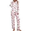 image:imageEkouaer Womens Pajamas Sets 2 piece PJs V Neck Long Sleeve Sleepwear Comfy Pants Loungewear with PocketRed Bow