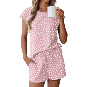 image:imageEkouaer Cotton Pajamas for Women Set 2 Piece Cap Sleeve Pjs Shorts Set Lounge Sets Sleepwear SXXLPolka Dots