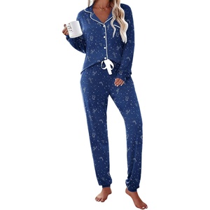 image:imageEkouaer Pajamas Set Long Sleeve Sleepwear Womens Button Down Nightwear Soft Pj Loungewear with PocketsStar