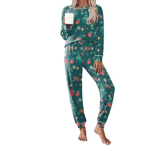 image:imageEkouaer Pajamas Set for Women Soft Comfy Pjs Sets Long Sleeve Sleepwear Loungewear SXXLChristmas Green