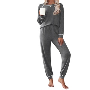 image:imageEkouaer Pajamas Set for Women Soft Comfy Pjs Sets Long Sleeve Sleepwear Loungewear SXXLDark Gray