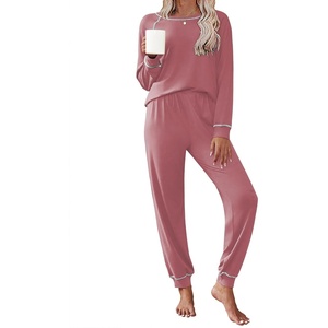 image:imageEkouaer Pajamas Set for Women Soft Comfy Pjs Sets Long Sleeve Sleepwear Loungewear SXXLOld Rose