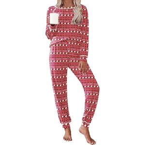 image:imageEkouaer Pajamas Set for Women Soft Comfy Pjs Sets Long Sleeve Sleepwear Loungewear SXXLRed Teddy