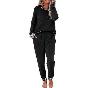 image:imageEkouaer Pajamas Womens Long Sleeve Sleepwear with Long Pants Soft Loungewear Pj Set SXXLBlack