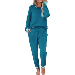 image:imageEkouaer Pajamas Womens Long Sleeve Sleepwear with Long Pants Soft Loungewear Pj Set SXXLBlue Green