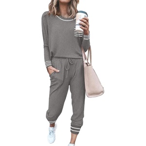 image:imageEkouaer Pajamas Womens Long Sleeve Sleepwear with Long Pants Soft Loungewear Pj Set SXXLMiddle Grey