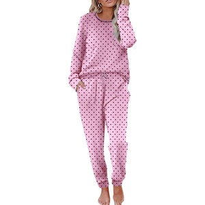 image:imageEkouaer Pajamas Womens Long Sleeve Sleepwear with Long Pants Soft Loungewear Pj Set SXXLPink Small Point