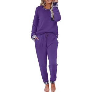 image:imageEkouaer Pajamas Womens Long Sleeve Sleepwear with Long Pants Soft Loungewear Pj Set SXXLPurple