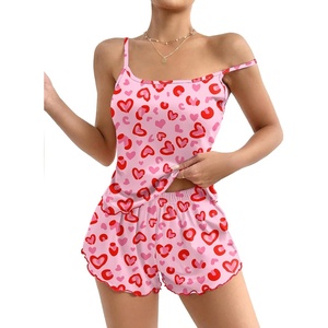image:imageEkouaer Womens Cami Pajama Sets 2 Piece Cute Print Pjs Soft Tank Top amp Elastic Waist Shorts Camisole Lounge SetPink Leopard
