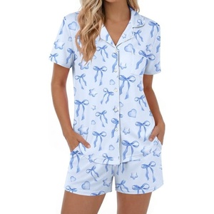 image:imageEkouaer Womens Pajamas Set Button Down Pjs Lounge Sets Short Sleeve Sleepwear Soft Loungewear NigthwearBlue Pentagram