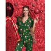 image:imageEkouaer Pajamas for Women Set Button Up Sleepswear 2 Piece Short Sleeve PJ Top and Long Pants Loungwear With Pocket SXXLGreen Santa Claus