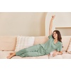 image:imageEkouaer Pajamas for Women Set Button Up Sleepswear 2 Piece Short Sleeve PJ Top and Long Pants Loungwear With Pocket SXXLLight Green
