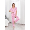 image:imageEkouaer Pajamas for Women Set Button Up Sleepswear 2 Piece Short Sleeve PJ Top and Long Pants Loungwear With Pocket SXXLLove