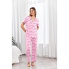 image:imageEkouaer Pajamas for Women Set Button Up Sleepswear 2 Piece Short Sleeve PJ Top and Long Pants Loungwear With Pocket SXXLLove