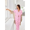 image:imageEkouaer Pajamas for Women Set Button Up Sleepswear 2 Piece Short Sleeve PJ Top and Long Pants Loungwear With Pocket SXXLLove