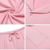 image:imageEkouaer Pajamas for Women Set Button Up Sleepswear 2 Piece Short Sleeve PJ Top and Long Pants Loungwear With Pocket SXXLPink