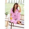 image:imageEkouaer Pajamas for Women Set Button Up Sleepswear 2 Piece Short Sleeve PJ Top and Long Pants Loungwear With Pocket SXXLPink Bow