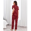 image:imageEkouaer Pajamas for Women Set Button Up Sleepswear 2 Piece Short Sleeve PJ Top and Long Pants Loungwear With Pocket SXXLRed Christmas Stockings