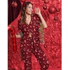 image:imageEkouaer Pajamas for Women Set Button Up Sleepswear 2 Piece Short Sleeve PJ Top and Long Pants Loungwear With Pocket SXXLRed Christmas Stockings