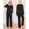 image:imageEkouaer Pajamas for Women Set Long Sleeve Sleepwear Top amp Pants Pjs Comfy 2 Piece Lounge Set with Pockets SXXLBlack