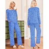 image:imageEkouaer Pajamas for Women Set Long Sleeve Sleepwear Top amp Pants Pjs Comfy 2 Piece Lounge Set with Pockets SXXLBlue Pot