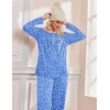 image:imageEkouaer Pajamas for Women Set Long Sleeve Sleepwear Top amp Pants Pjs Comfy 2 Piece Lounge Set with Pockets SXXLBlue Pot