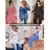 image:imageEkouaer Pajamas for Women Set Long Sleeve Sleepwear Top amp Pants Pjs Comfy 2 Piece Lounge Set with Pockets SXXLBlue Pot