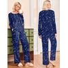 image:imageEkouaer Pajamas for Women Set Long Sleeve Sleepwear Top amp Pants Pjs Comfy 2 Piece Lounge Set with Pockets SXXLBlue Sky