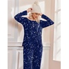 image:imageEkouaer Pajamas for Women Set Long Sleeve Sleepwear Top amp Pants Pjs Comfy 2 Piece Lounge Set with Pockets SXXLBlue Sky