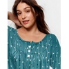 image:imageEkouaer Pajamas for Women Set Long Sleeve Sleepwear Top amp Pants Pjs Comfy 2 Piece Lounge Set with Pockets SXXLBluegreen Leaves