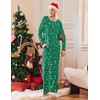 image:imageEkouaer Pajamas for Women Set Long Sleeve Sleepwear Top amp Pants Pjs Comfy 2 Piece Lounge Set with Pockets SXXLChristmas Green