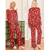 image:imageEkouaer Pajamas for Women Set Long Sleeve Sleepwear Top amp Pants Pjs Comfy 2 Piece Lounge Set with Pockets SXXLChristmas Red