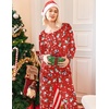 image:imageEkouaer Pajamas for Women Set Long Sleeve Sleepwear Top amp Pants Pjs Comfy 2 Piece Lounge Set with Pockets SXXLChristmas Red