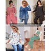 image:imageEkouaer Pajamas for Women Set Long Sleeve Sleepwear Top amp Pants Pjs Comfy 2 Piece Lounge Set with Pockets SXXLGreen Pot