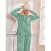 image:imageEkouaer Pajamas for Women Set Long Sleeve Sleepwear Top amp Pants Pjs Comfy 2 Piece Lounge Set with Pockets SXXLGreen Pot