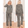 image:imageEkouaer Pajamas for Women Set Long Sleeve Sleepwear Top amp Pants Pjs Comfy 2 Piece Lounge Set with Pockets SXXLLeopard