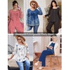 image:imageEkouaer Pajamas for Women Set Long Sleeve Sleepwear Top amp Pants Pjs Comfy 2 Piece Lounge Set with Pockets SXXLNavy Floral