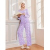 image:imageEkouaer Pajamas for Women Set Long Sleeve Sleepwear Top amp Pants Pjs Comfy 2 Piece Lounge Set with Pockets SXXLPurple Floral