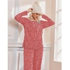 image:imageEkouaer Pajamas for Women Set Long Sleeve Sleepwear Top amp Pants Pjs Comfy 2 Piece Lounge Set with Pockets SXXLRed Floral