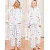 image:imageEkouaer Pajamas for Women Set Long Sleeve Sleepwear Top amp Pants Pjs Comfy 2 Piece Lounge Set with Pockets SXXLWhite Floral