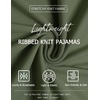 image:imageEkouaer Ribbed Knit Lounge Sets Summer Short Sleeve Pajama Set Soft Pj Sets Ruffle Pjs Loungewear with Pockets SXXLArmy Green1