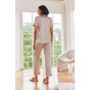 image:imageEkouaer Satin Pajamas Set Women Short Sleeve Sleepwear Soft Button Down Loungewear Pjs SetChampagneWind Red