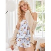 image:imageEkouaer Womens Cami Pajama Sets Soft Shorts Lingerie Set Camisole 2 Piece Cami Shorts Pj NightwearBlue Striped Teddy