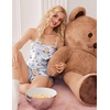 image:imageEkouaer Womens Cami Pajama Sets Soft Shorts Lingerie Set Camisole 2 Piece Cami Shorts Pj NightwearBlue Striped Teddy