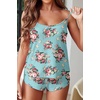 image:imageEkouaer Womens Cami Pajama Sets Soft Shorts Lingerie Set Camisole 2 Piece Cami Shorts Pj NightwearGreen Floral