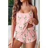 image:imageEkouaer Womens Cami Pajama Sets Soft Shorts Lingerie Set Camisole 2 Piece Cami Shorts Pj NightwearPink Floral
