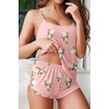 image:imageEkouaer Womens Cami Pajama Sets Soft Shorts Lingerie Set Camisole 2 Piece Cami Shorts Pj NightwearPink Floral